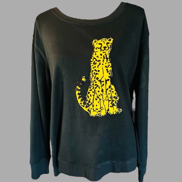 Jane and Delancey Tops - Womens Black Sweatshirt with Panther lkby Jane Delancey, NE